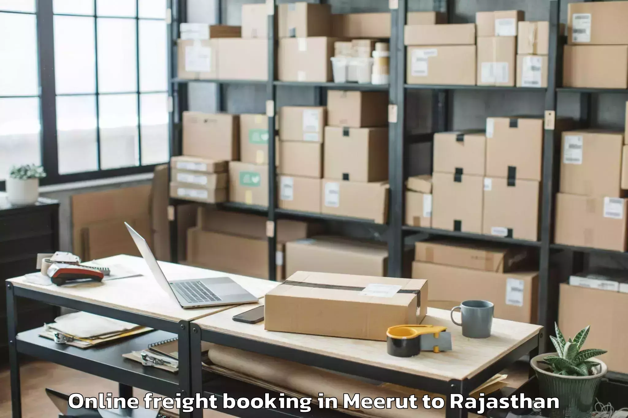 Trusted Meerut to Malpura Online Freight Booking